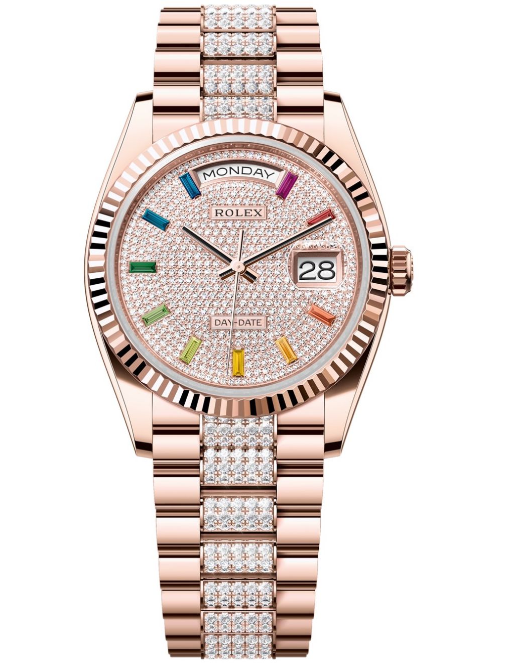 128235 DP10 RAINBOW PAVE DIAMOND-SET PRESIDENT BRACELET