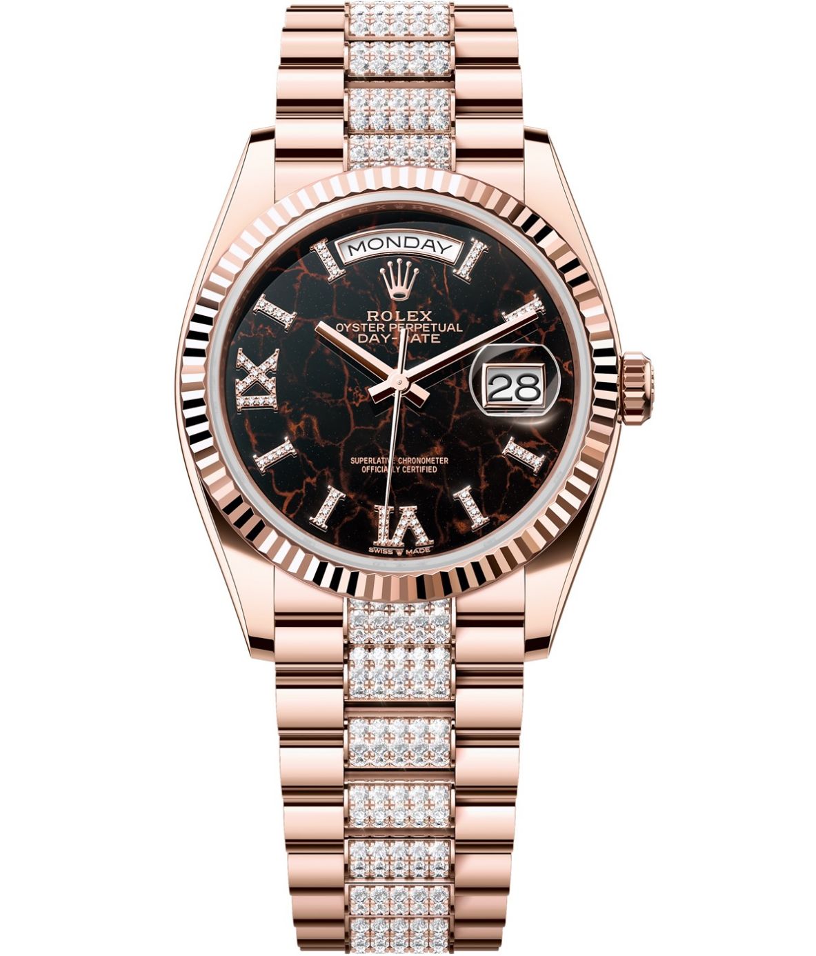 128235 VI IX EISENKIESEL DIAMOND-SET PRESIDENT BRACELET