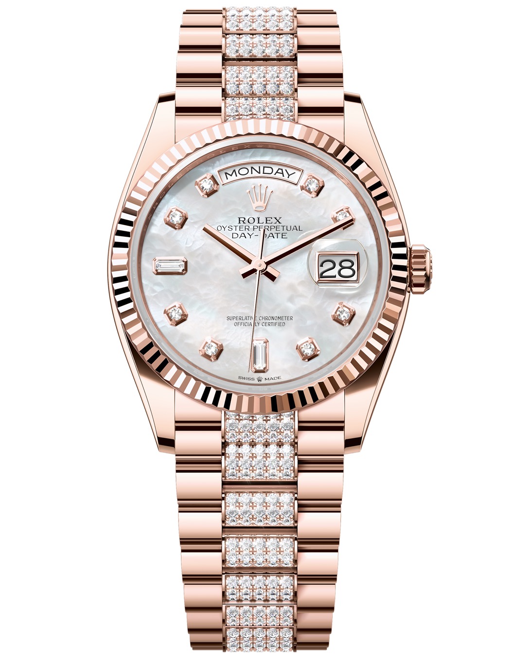 128235NG WHITE DIAMOND-SET PRESIDENT BRACELET
