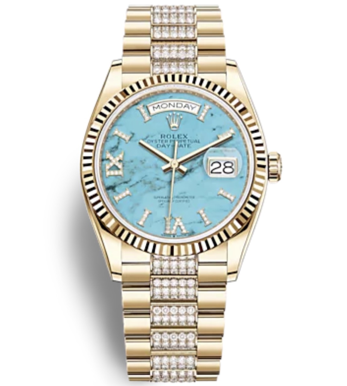 128238 TURQUOISE DIAMOND-SET PRESIDENT BRACELET