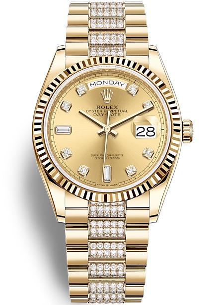 128348G CHAMP DIAMOND-SET PRESIDENT BRACELET