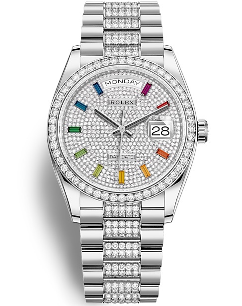 128349RBR RAINBOW PAVE DIAMOND-SET PRESIDENT BRACELET